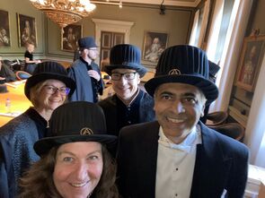 Photo about honorary Doctor Prof Ikhlaq Sidhu, Jessica Wadin, Charlotta Johnsson and Anders Warell.